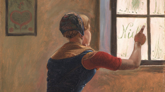 A Young Girl in Jutland Writing her Beloved's Name on a Misty Window, 1852