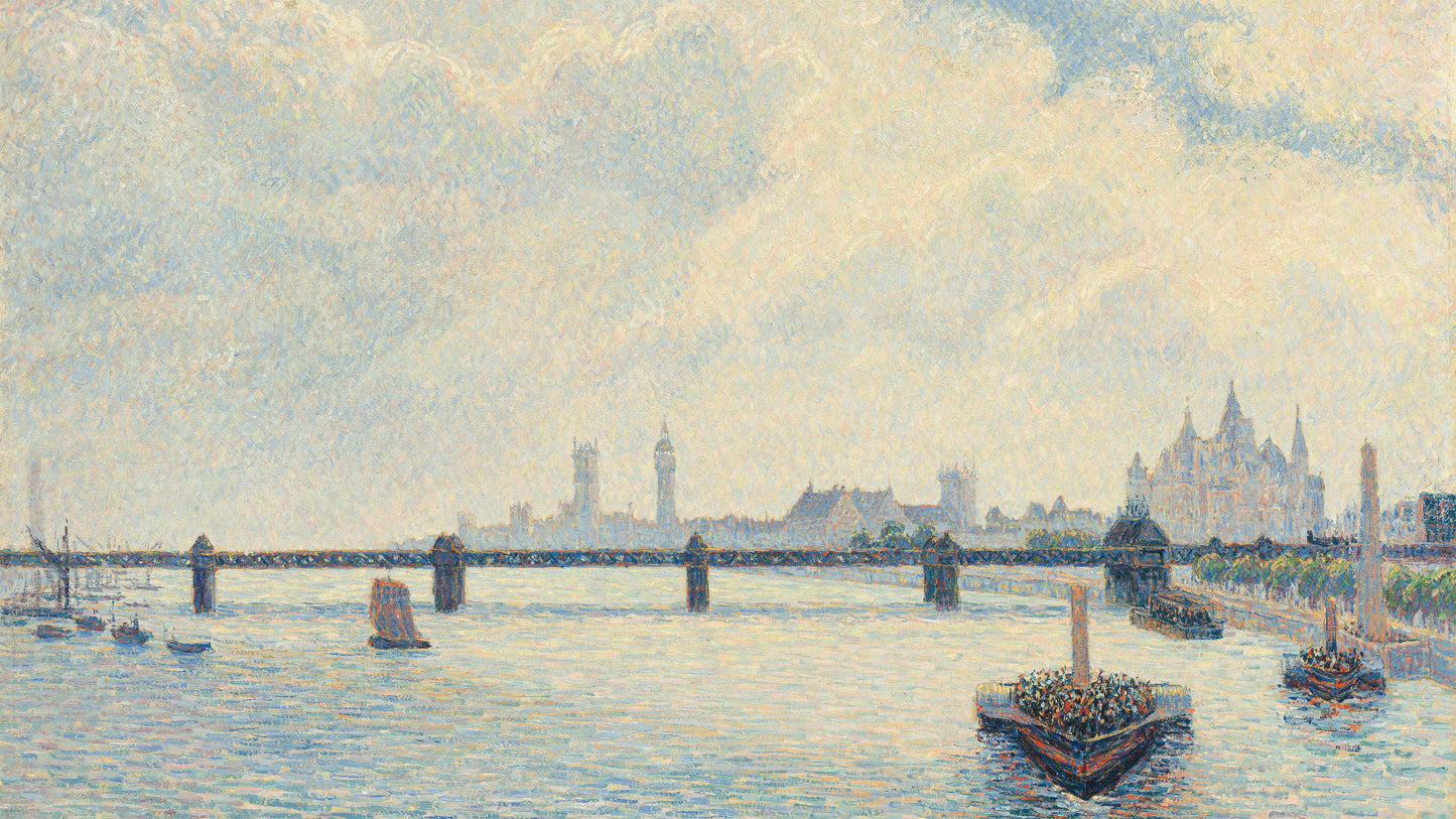 (8K) Charing Cross Bridge, London, 1890