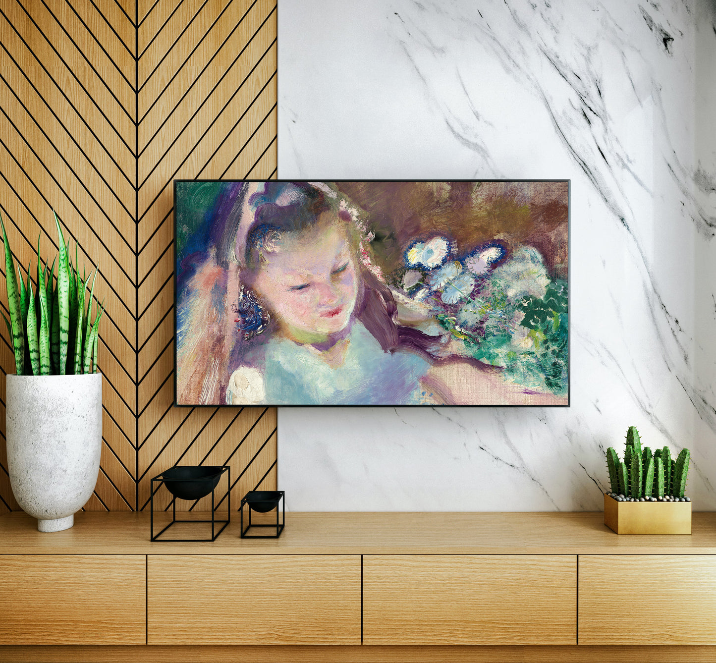 Girl amongst flowers