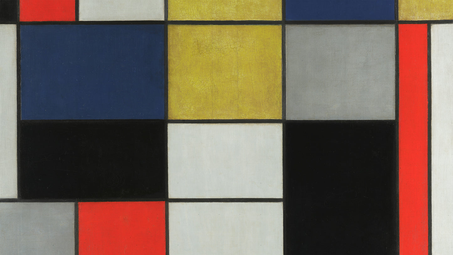 Composition A: Composition with Black, Red, Gray, Yellow, and Blue, 1920