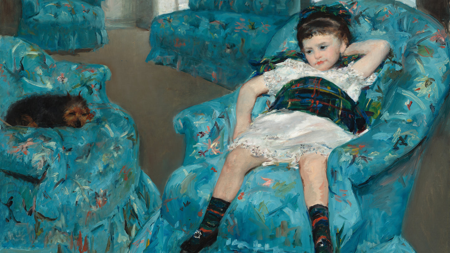 (8K) Little Girl in a Blue Armchair, 1878