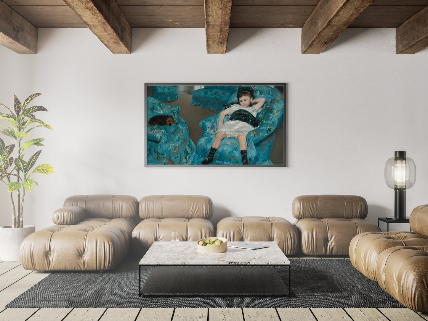 (8K) Little Girl in a Blue Armchair, 1878