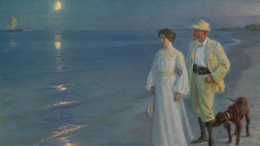 Summer evening on the beach at Skagen. The painter and his wife, 1899